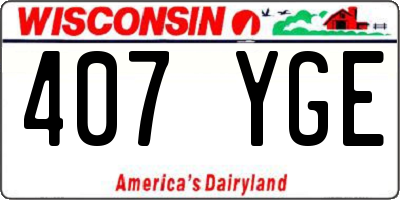 WI license plate 407YGE