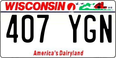 WI license plate 407YGN