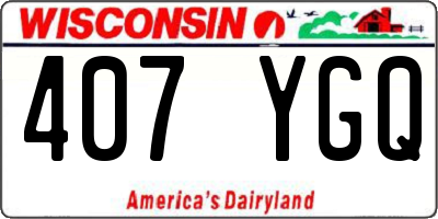 WI license plate 407YGQ