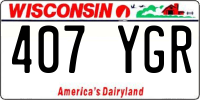 WI license plate 407YGR