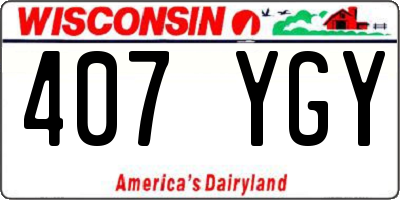 WI license plate 407YGY