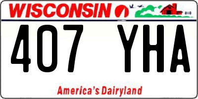 WI license plate 407YHA