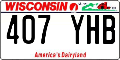 WI license plate 407YHB