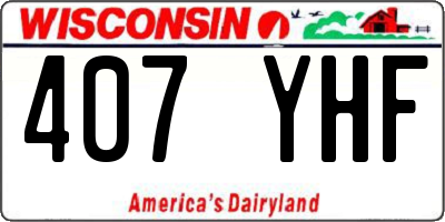 WI license plate 407YHF