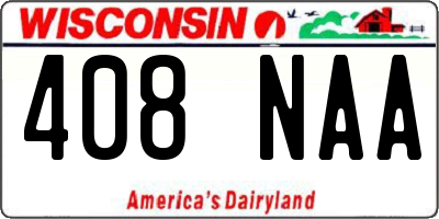 WI license plate 408NAA
