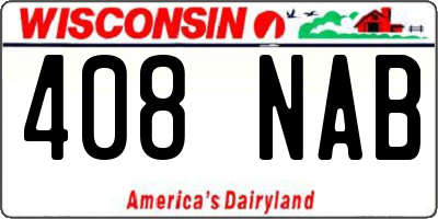 WI license plate 408NAB