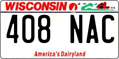 WI license plate 408NAC