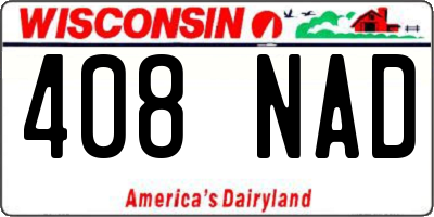 WI license plate 408NAD