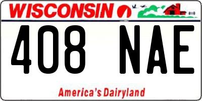 WI license plate 408NAE