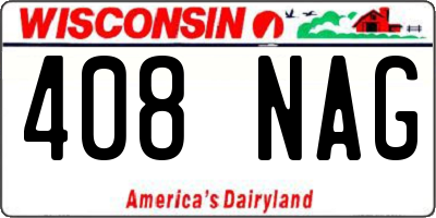 WI license plate 408NAG