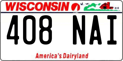 WI license plate 408NAI