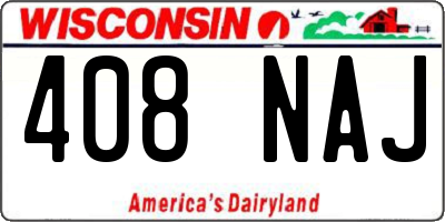 WI license plate 408NAJ