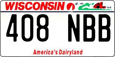 WI license plate 408NBB