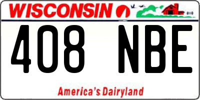 WI license plate 408NBE