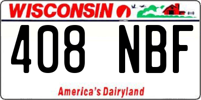 WI license plate 408NBF