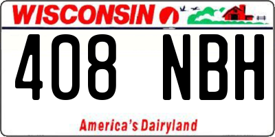 WI license plate 408NBH