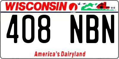 WI license plate 408NBN
