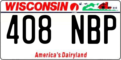 WI license plate 408NBP