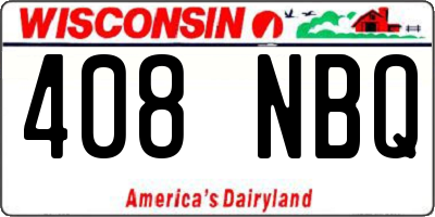 WI license plate 408NBQ
