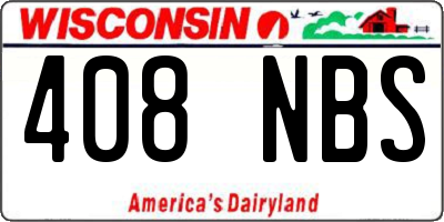 WI license plate 408NBS
