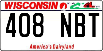 WI license plate 408NBT