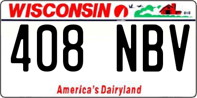 WI license plate 408NBV