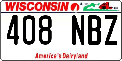 WI license plate 408NBZ