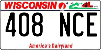 WI license plate 408NCE