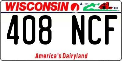 WI license plate 408NCF