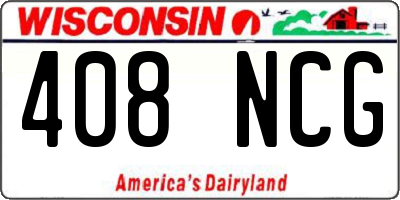 WI license plate 408NCG