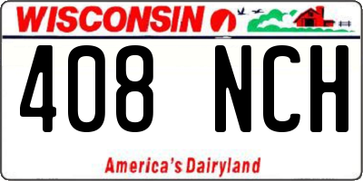 WI license plate 408NCH