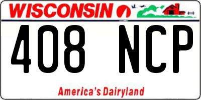 WI license plate 408NCP