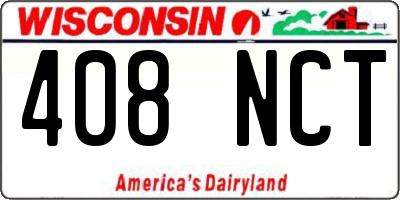 WI license plate 408NCT