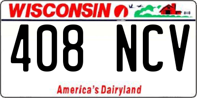 WI license plate 408NCV