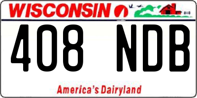 WI license plate 408NDB