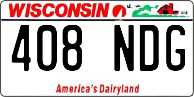 WI license plate 408NDG