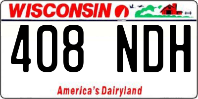 WI license plate 408NDH