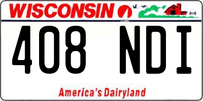 WI license plate 408NDI