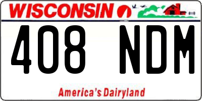 WI license plate 408NDM