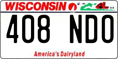WI license plate 408NDO