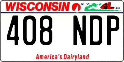 WI license plate 408NDP