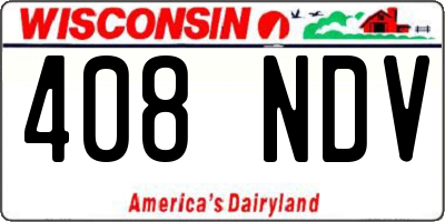 WI license plate 408NDV
