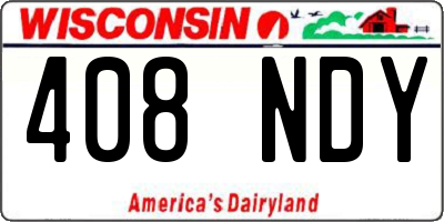 WI license plate 408NDY