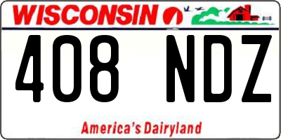 WI license plate 408NDZ