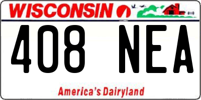 WI license plate 408NEA