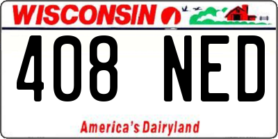 WI license plate 408NED