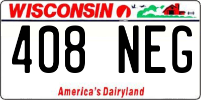 WI license plate 408NEG