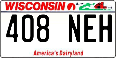 WI license plate 408NEH