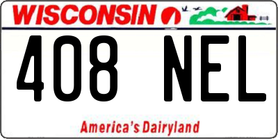 WI license plate 408NEL
