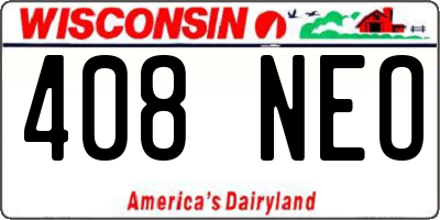 WI license plate 408NEO